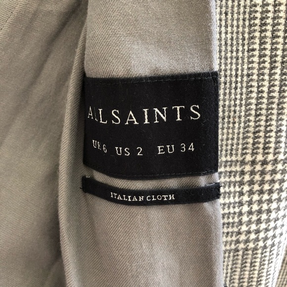 All Saints Astrid Check Blazer 2 - Picture 7 of 8